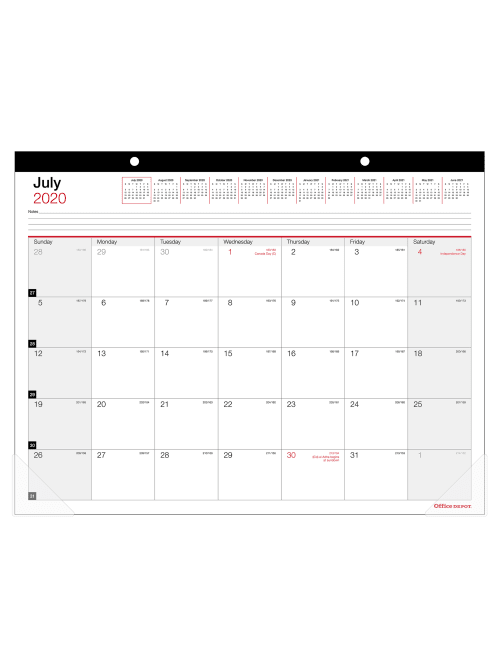 Office Depot Monthly Academic Desk Calendar 22 X 17 30percent