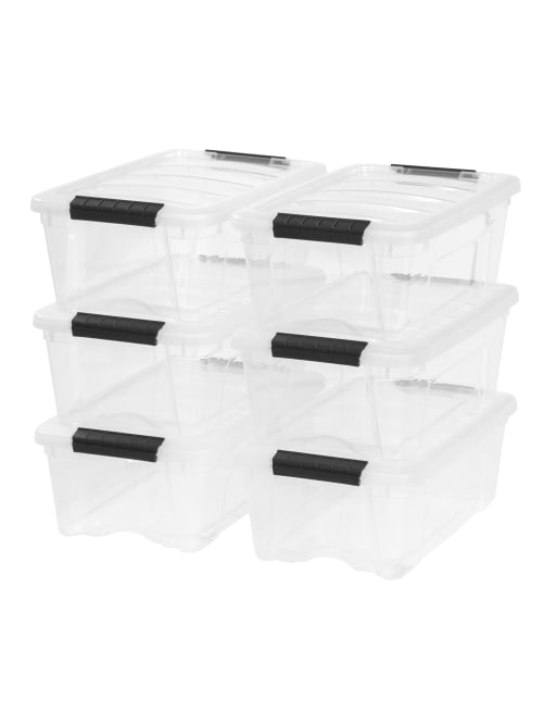 Yubbler - IRIS Latch Plastic Storage Container With Built-In Handles And  Snap Lid, 12.95 Quarts, 16 1/2in x 11in x 6 1/2in, Clear