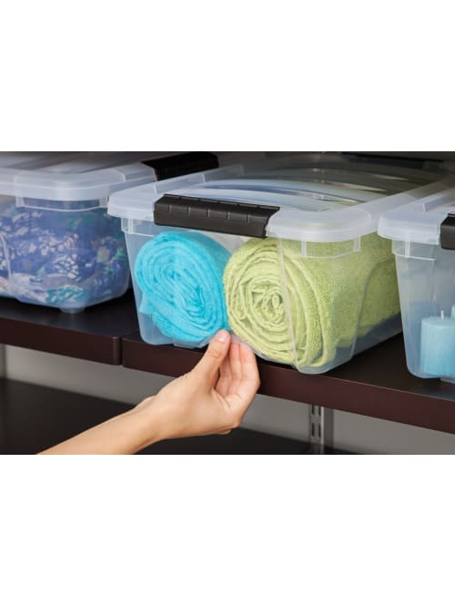 IRIS Latch Plastic Storage Container With Built In Handles And