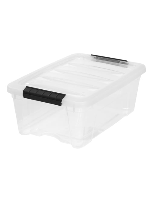 Yubbler - IRIS Latch Plastic Storage Container With Built-In Handles And  Snap Lid, 12.95 Quarts, 16 1/2in x 11in x 6 1/2in, Clear
