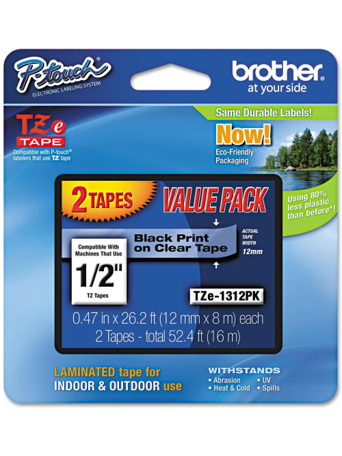 brother p touch clear tape