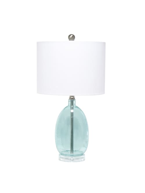 Lalia Home Oval Table Lamp Clear Blue, Blue Glass Table Lamp Base