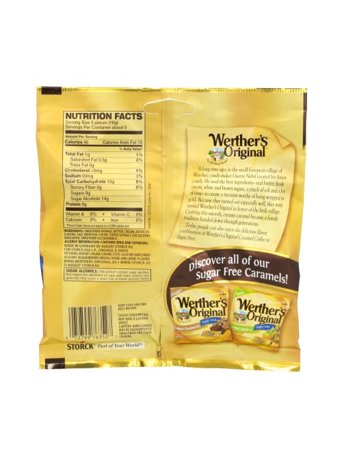 Werthers Original Sugar Free Caramel Coffee Hard Candies 2 75 Oz Pack Of 3 Bags Office Depot