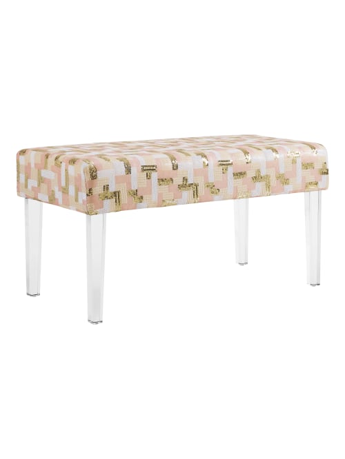 Linon Wendy Sequin Bench Multicolor Office Depot