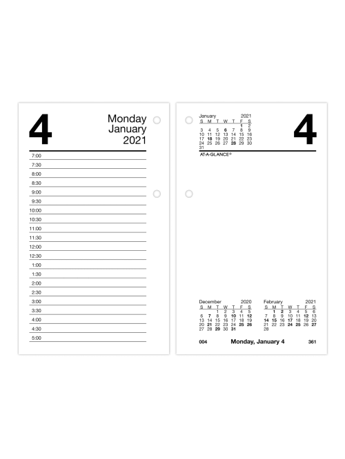 At A Glance Daily Calendar Refill E71750 Office Depot