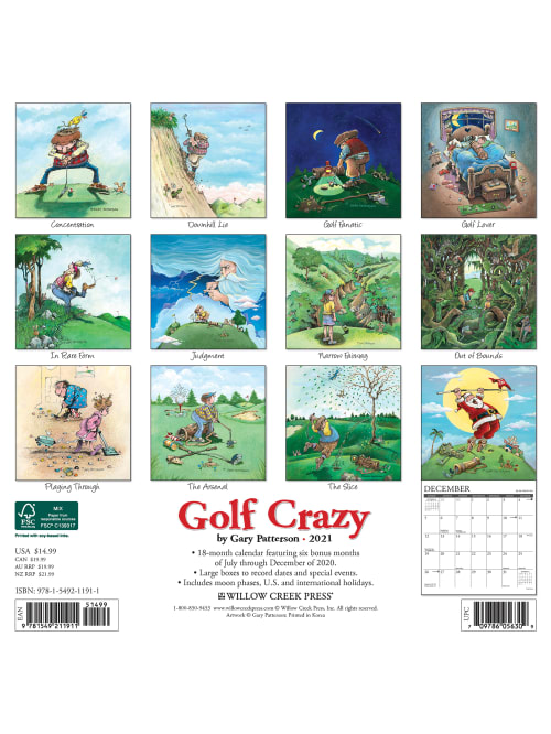 Willow Creek Sports Calendar Golf 11911 Office Depot