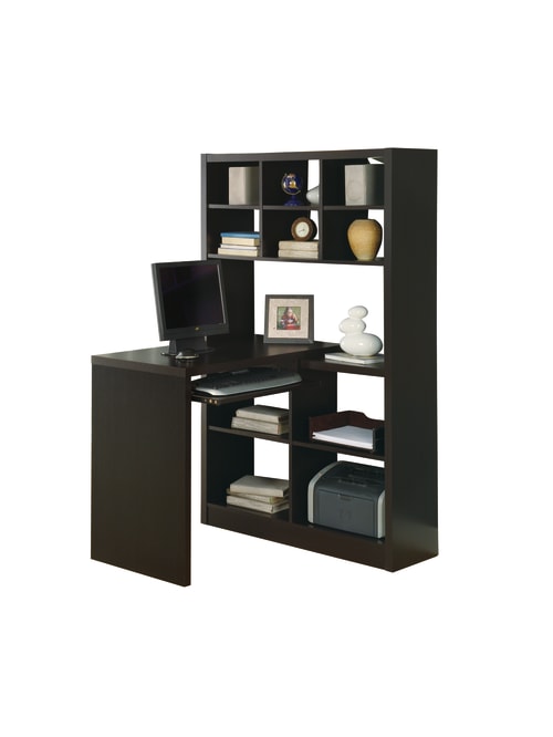 Monarch Specialties Corner Computer Desk With Built In Shelves