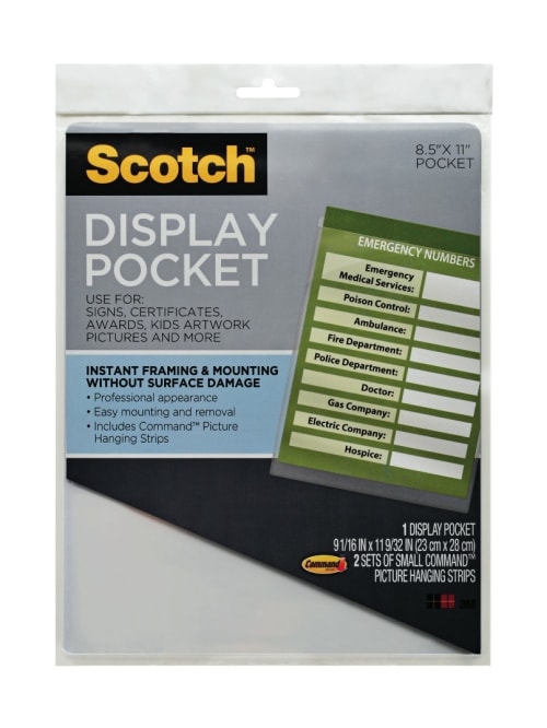 Scotch Display Pocket 9 X 11 Clear Office Depot