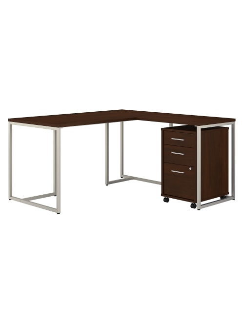 Kathy Ireland Office By Bush Business Furniture Method 60 W L Shaped Desk With 30 W Return And Mobile File Cabinet Century Walnut Standard Delivery Office Depot