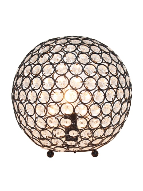 Elegant Designs Crystal Ball Table Lamp 10 H Restoration Bronze