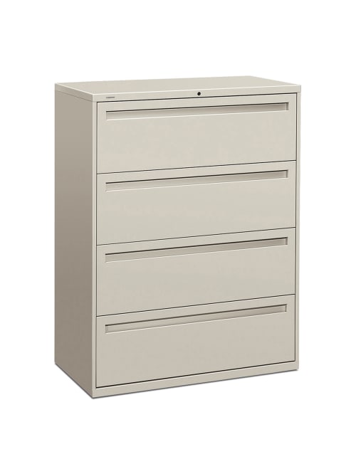 Hon Brigade 700 42 W Lateral 4 Drawer File Cabinet Metal Light Gray Office Depot
