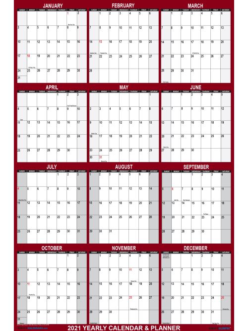 Swiftglimpse 2 Sided Wall Calendar Maroon Office Depot