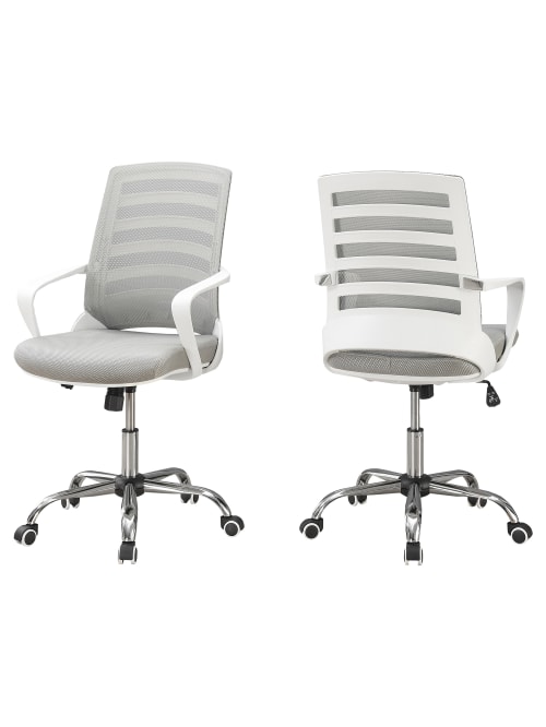 Monarch Specialties Mid Back Office Chair Graywhite Office Depot