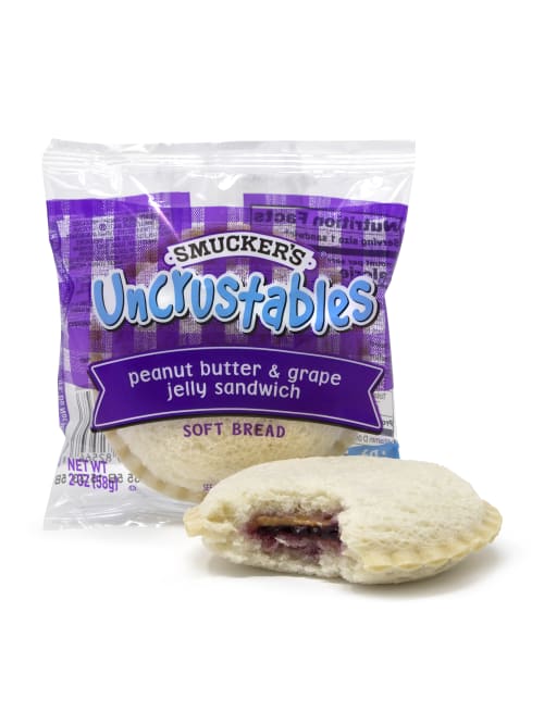 Smuckers Uncrustables Peanut Butter And Grape Sandwiches 2 Oz 10 Sandwiches Per Box Pack Of 2 Boxes Office Depot