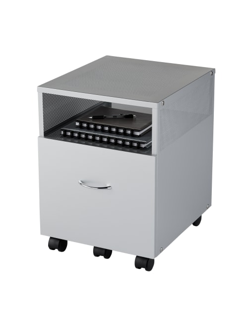realspace vista 38 d metal mobile file storage cart silver item 9942029