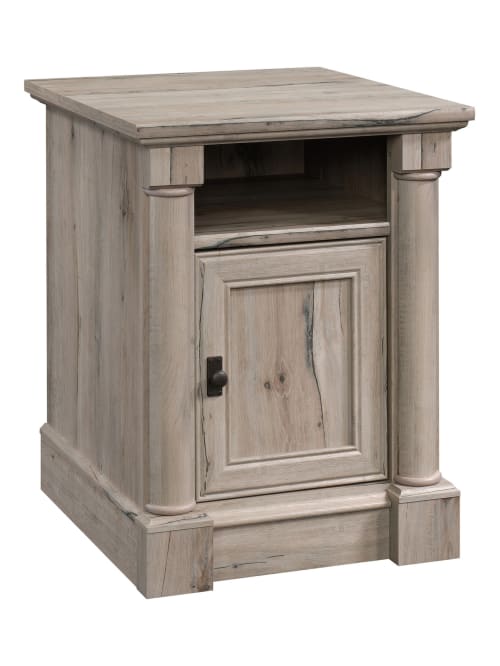 Sauder Palladia Side Table With Door Oak Office Depot