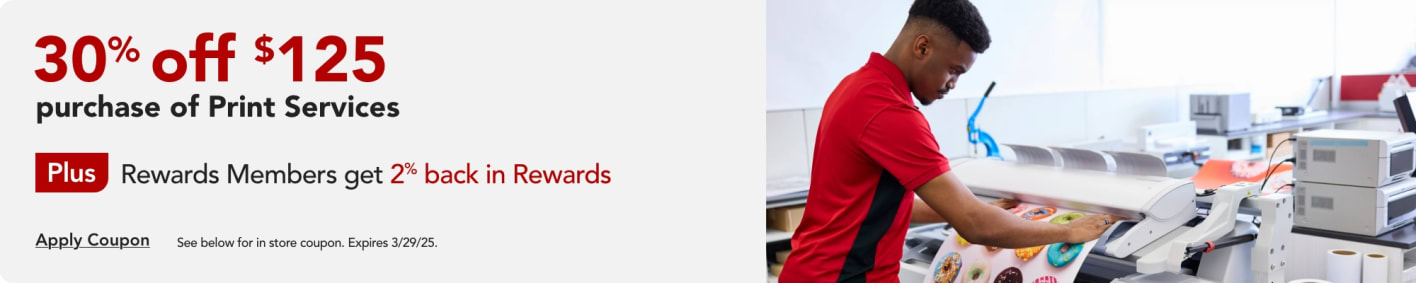 Office Depot - 30% off $125 purchase of Print Services