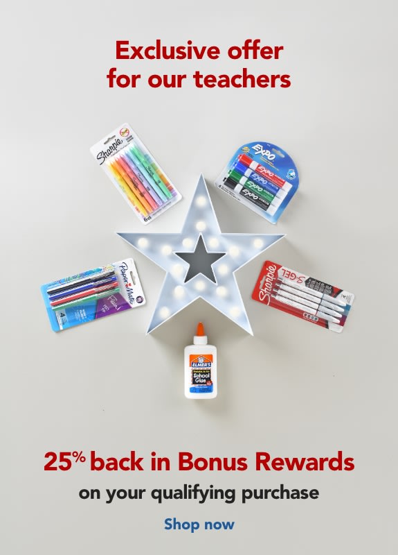 Exclusive offer for our teachers  25% back in Bonus Rewards on your qualifying purchase