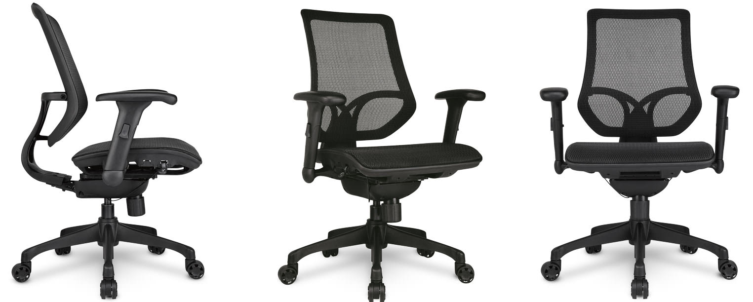 Basics Classic Leather-Padded Mid-Back Office Desk Chair with  Armrest - Black : : Home