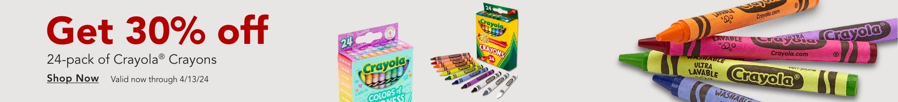 Get 30% off 24 pk of Crayola Crayons