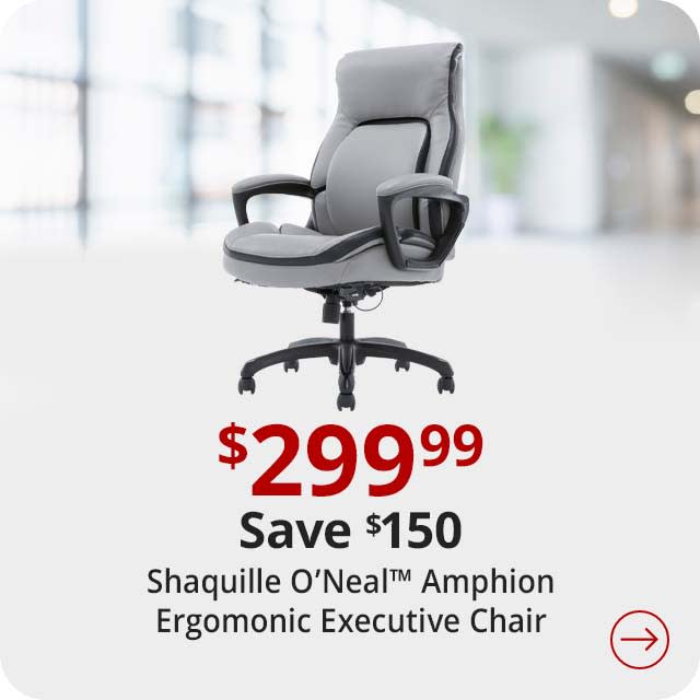 Save $150 Shaquille O'Neal™ Amphion Ergonomic Bonded Leather High-Back Executive Chair, Gray
