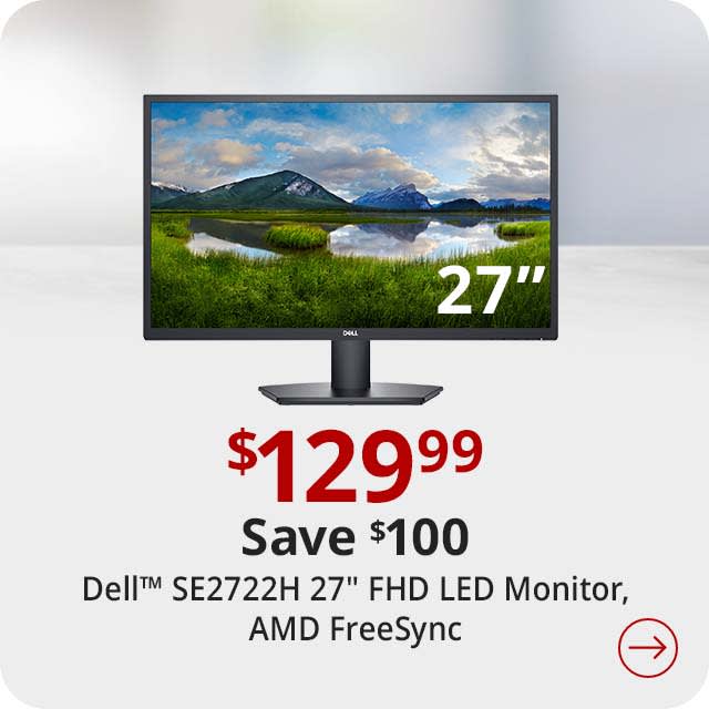 Save $100 Dell™ SE2722H 27" FHD LED Monitor, AMD FreeSync