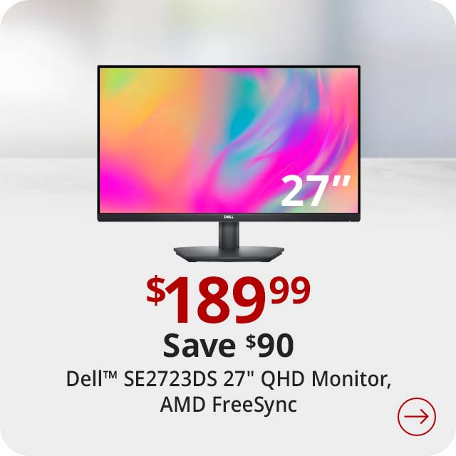 Save $90 Dell™ SE2723DS 27" QHD Monitor, AMD FreeSync