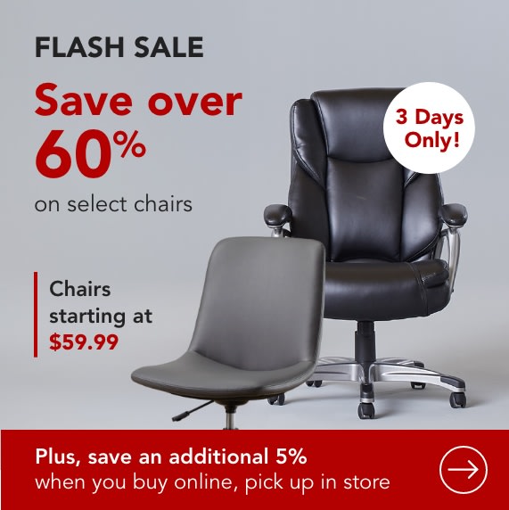 Chair Flash Sale. Save over 60% on select chairs