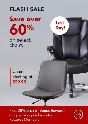 Last day. Chair Flash Sale. Save over 60% on select chairs