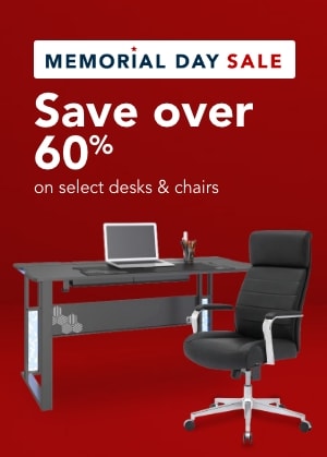 Save over 60% on select desks and chairs