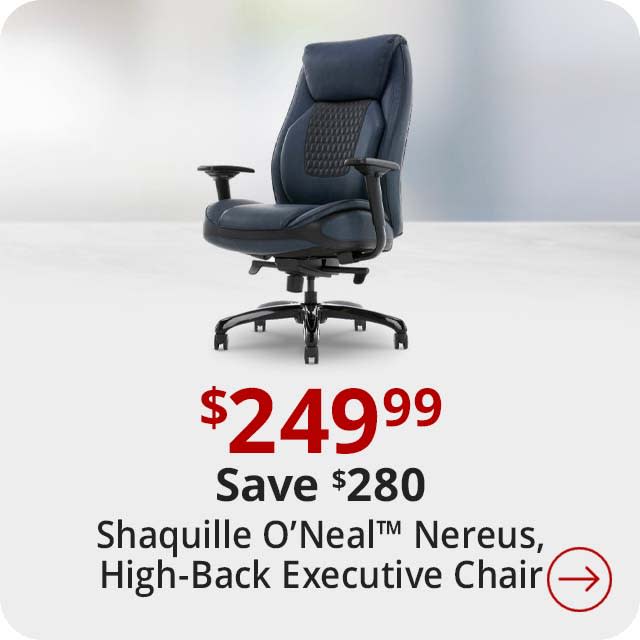 Save $280 Shaquille O'Neal™ Nereus Bonded Leather High-Back Executive Chair, Blue