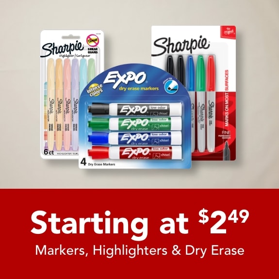 Markers starting at $2.49