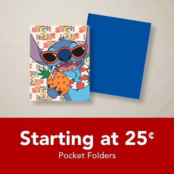 Pocket folders starting at 25 cents