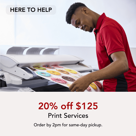 20% off $125 purchase of print services