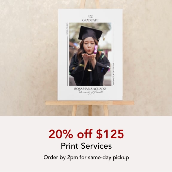 20% off $125 purchase of print services