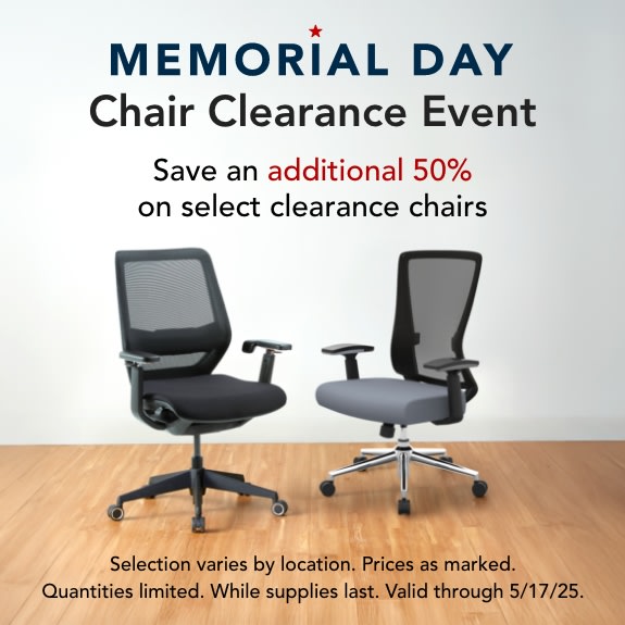 Memorial Week- Save an additional 50% on select clearance chairs