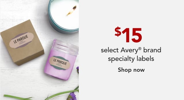 $15 Select Avery Brand Specialty Labels