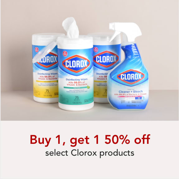 Buy One Get One 50% off select Clorox Products.