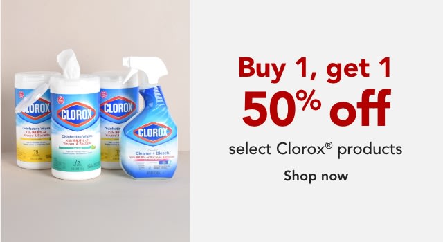 Buy One, Get One 50% off select Clorox products