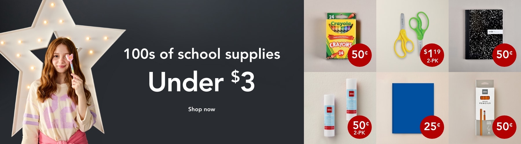 100s of school supplies under $3