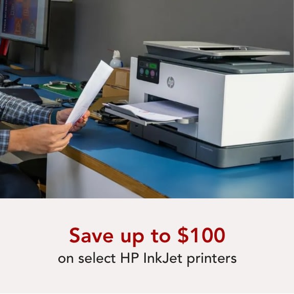 Save up to $100 on HP InkJet Printers.