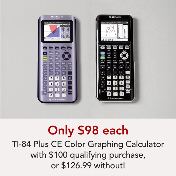 Get a TI-84 Plus CE for Just $98!  Spend $100 at Office Depot and unlock this limited-time deal.