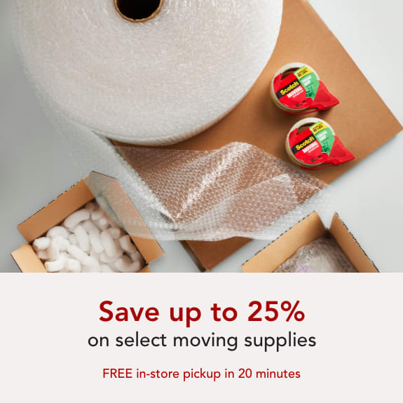 Save up to 25% off select moving supplies