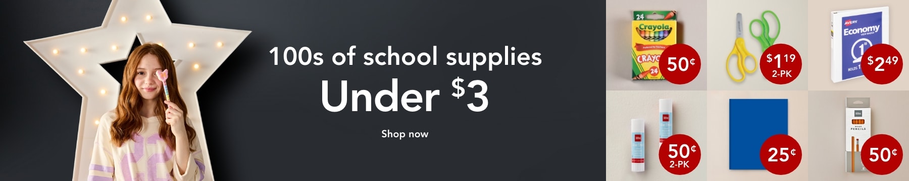 100s of school supplies under $3