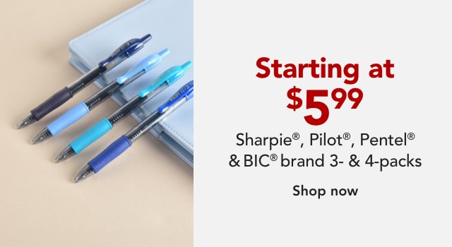 Pens Starting at $5.99 - Sharpie, Pilot, Pentel and Bic