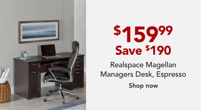 Realspace Magellan Managers Desk, Espresso
