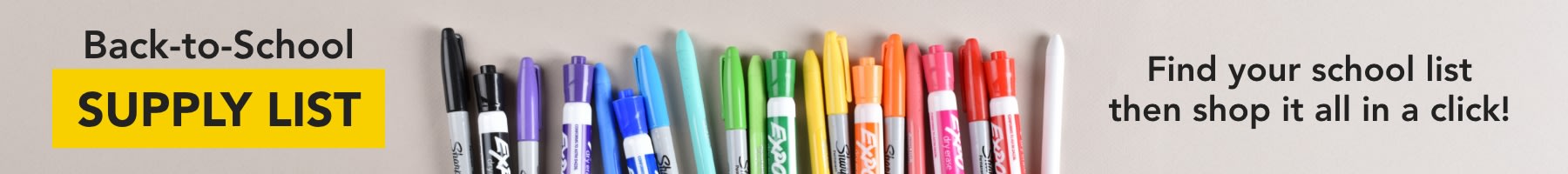 Back to School Supply List