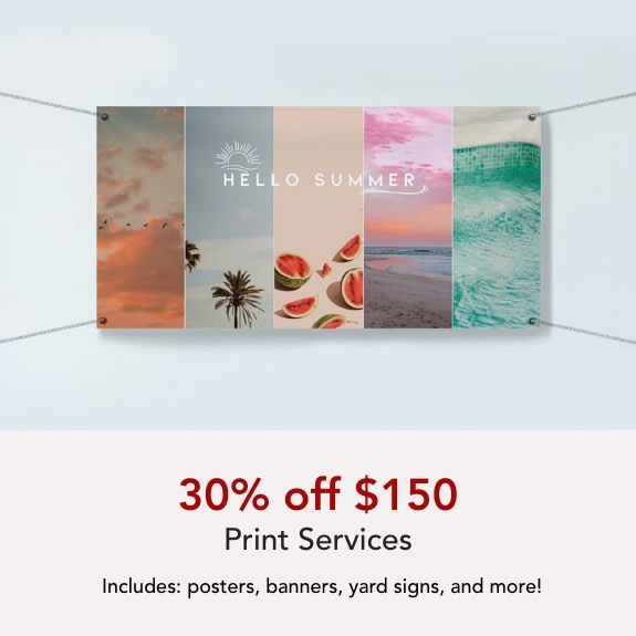 30% off $150 purchase of print services