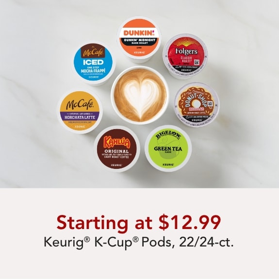 Keurig 22/24 count k-cup pods starting at $13.99