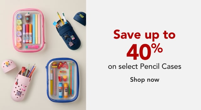 SAVE UP TO 40% ON PENCIL CASES